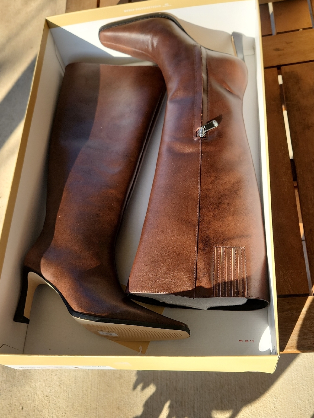Michael Kors Luggage Brown Over-the-Knee Leather Boots